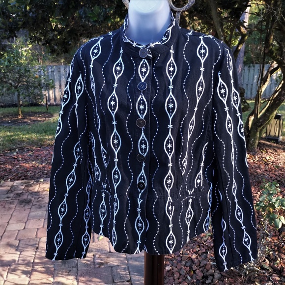 Striking Charter Club 100% Cotton Jacket EUC L - Picture 2 of 5